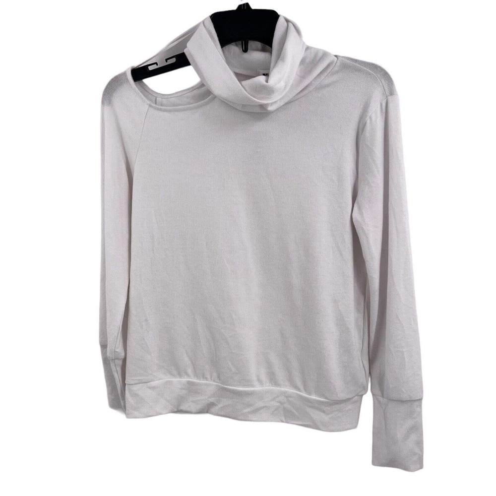 LAMade White Soft Turtleneck Shoulder Cutout‎ Small New